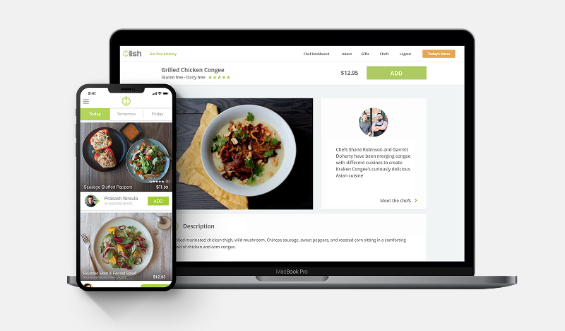Lish product interface shown on a laptop and smartphone