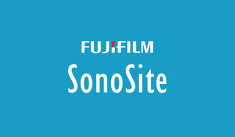 Fujifilm SonoSite logo on a turquoise background