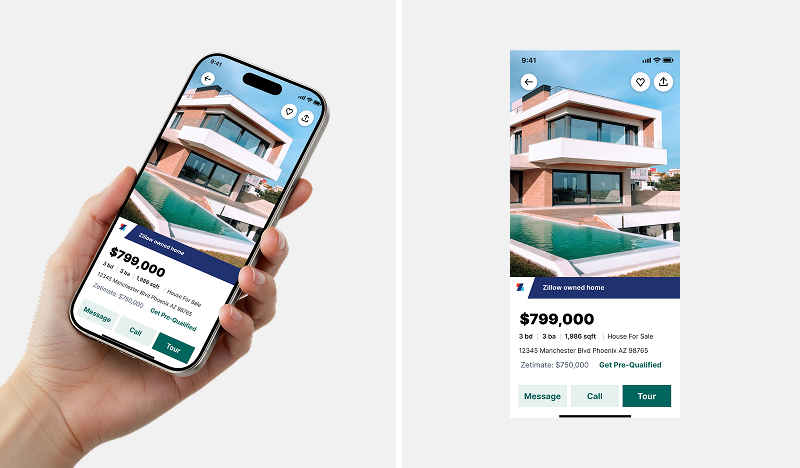 Zillow mobile app property detail screen on a smartphone